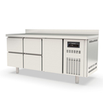 Vaiotec Topline Gastro-Tiefkühltisch, 3-fach GN 1/1 mit 4 Schubladen, 1 Tür & Aufkantung, 1795 × 700 mm