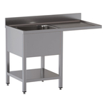Vaiotec Topline Gastro-Spülcenter, 1 Becken links, 1200 × 700 mm