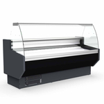 Vaiotec Topline Gastro-Kühltheke 150 – gebogenes Frontglas schwarz, 1505 × 800 mm