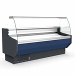 Vaiotec Topline Gastro-Kühltheke 200 – gebogenes Frontglas blau, 1985 × 800 mm