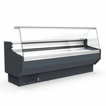 Vaiotec Topline Gastro-Kühltheke 250 – gerades Frontglas grau, 2465 × 800 mm