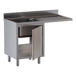 Vaiotec Topline Gastro-Spülcenter, 1 Becken links mit Flügeltür, 1200 × 700 mm