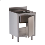 Vaiotec Topline Gastro-Spülschrank, 1 Becken mit Flügeltür, 800 × 700 mm