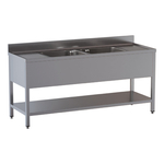 Vaiotec Topline Gastro-Spültisch, 2 Becken mitte, 2000 × 700 mm
