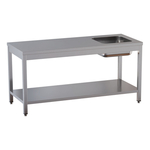 Vaiotec Topline Gastro-Cheftisch, Becken rechts, 1200 × 600 mm