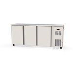 Vaiotec Topline Gastro-Barkühltisch Edelstahl, 3 Türen, 2025 × 530 mm