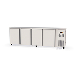 Vaiotec Topline Gastro-Barkühltisch Edelstahl, 4 Türen, 2565 × 530 mm