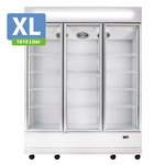 Vaiotec Topline Gastro-Getränkekühlschrank 3 Türen, 1610 Liter XL, mit Leuchtaufsatz weiß, 1919 × 742 mm