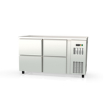 Vaiotec Topline Gastro-Barkühltisch Edelstahl, 4 Schubladen, 1485 × 530 mm
