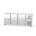 Vaiotec Topline Gastro-Barkühltisch Edelstahl, 2 Türen & 2 Schubladen, 2025 × 530 mm