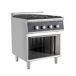 Vaiotec Gastro-Gasherd – 4 Brenner 28,8 kW – offener Unterbau, 700 × 700 mm