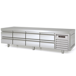 Vaiotec Topline Gastro-Unterbaukühltisch, 4-fach GN 1/1 mit 8 Schubladen, 2245 × 700 mm
