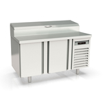 Vaiotec Topline Gastro-Belegstation, 2-fach mit Türen, EN 60x40, Edelstahlaufsatz, GN 1/3, 1495 × 800 mm