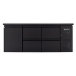 Vaiotec Gastro-Barkühltisch schwarz, 1 Tür & 4 Schubladen – 425 l, 2005 × 520 mm