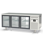 Vaiotec Topline Bäckerei Gastro-Tiefkühltisch, 3-fach EN 60x40 mit 3 Glastüren, 2020 × 800 mm