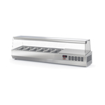 Vaiotec Topline Gastro-Kühlaufsatz mit Glasabdeckung 6xGN1/4, 1495 × 336 mm
