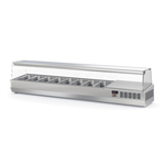 Vaiotec Topline Gastro-Kühlaufsatz mit Glasabdeckung 8xGN1/4, 1795 × 336 mm