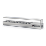 Vaiotec Topline Gastro-Kühlaufsatz mit Glasabdeckung 9xGN1/4, 2020 × 336 mm