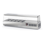 Vaiotec Topline Gastro-Kühlaufsatz mit Glasabdeckung 5xGN1/3, 1495 × 396 mm