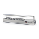 Vaiotec Topline Gastro-Kühlaufsatz mit Glasabdeckung 7xGN1/3, 1795 × 396 mm