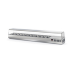 Vaiotec Topline Gastro-Kühlaufsatz mit Glasabdeckung 11xGN1/3, 2545 × 396 mm