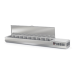 Vaiotec Topline Gastro-Kühlaufsatz mit Edelstahldeckel 10xGN1/3, 2245 × 396 mm