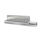 Vaiotec Topline Gastro-Kühlaufsatz mit Edelstahldeckel 11xGN1/3, 2545 × 396 mm