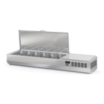 Vaiotec Topline Gastro-Kühlaufsatz mit Edelstahldeckel 6xGN1/4, 1495 × 336 mm