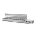 Vaiotec Topline Gastro-Kühlaufsatz mit Edelstahldeckel 12xGN1/4, 2545 × 336 mm