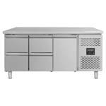 Vaiotec Gastro-Kühltisch, 1 Tür & 4 Schubladen – Monoblock, 1795 × 700 mm