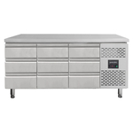 Vaiotec Gastro-Kühltisch, 9 Schubladen – Monoblock, 1795 × 700 mm