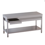 Vaiotec Topline Gastro-Arbeitstisch, Grundboden, 3 Schubladen, 1500 × 700 mm