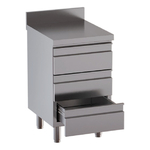 Vaiotec Topline Gastro-Schubladenschrank, 3 Schubladen & Aufkantung, 400 × 700 mm