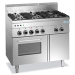 SARO Gasherd mit Gasbackofen, 6 Brenner 600 Line Modell G6SFA6