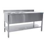 SARO Spültisch 2 Becken, links - B 1200 x T 600