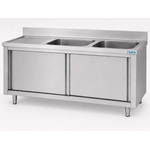 SARO Spülschrank mit Schiebetüren 1800mm, 2 Becken rechts