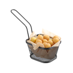 Hendi Miniatur-Frittierkörbe schwarz stapelbar 130x115x(H)80 mm, Größe: 130x115x(H)80 mm