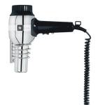 Aliseo Hotel Haartrockner Nostalgie Ionic mit Schweizer Stecker & Spiralwandhalterung, Ausführung: mit Schweizer Stecker, Wandhalterung: Mit Spiralwandhalterung