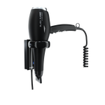 Aliseo Hotel Haartrockner Black Mambo 1875 mit Ring-Wandhalterung & zusätzlichem Kabel und Stecker, Ausführung: mit EU-Stecker, Wandhalterung: Mit Ring-Wandhalterung & zusätzlichem Kabel und Stecker