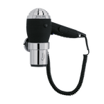 Aliseo Hotel Haartrockner Chromo mit UK-Stecker & Ring-Wandhalterung, Ausführung: mit UK-Stecker, Wandhalterung: Mit Ring-Wandhalterung