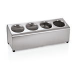 Was Germany Besteckbehälter, 45 x 17 x 18 cm, für 4 Besteckköcher, Edelstahl