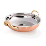 Steel & Style Servierpfanne AMBER, Ø 18 cm, 750 ml, Kupfer, Messing, Chromnickelstahl