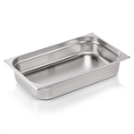 Essentials GN Behälter Set GN 1/1-100 mm, Seiten- & Bodenlochung, Set á 6 Stück, Chromnickelstahl