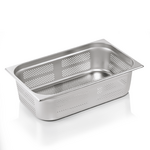 Essentials GN Behälter Set GN 1/1-150 mm, Seiten- & Bodenlochung, Set á 6 Stück, Chromnickelstahl