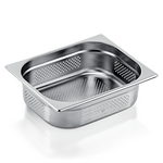 Essentials GN Behälter Set GN 1/2-100 mm, Seiten- & Bodenlochung, Set á 6 Stück, Chromnickelstahl