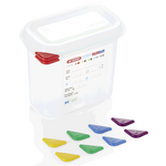 Was Germany GN Behälter Set GN 86 1/9-150 mm, mit Deckel, mit rotem Clip, Set á 6 Stück, Polypropylen