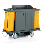 Essentials Zimmerservicewagen, 155 x 55 x 130 cm, gelb, Kunststoff, PVC, Polyesterfaserstoff