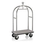 Was Germany Gepäckwagen DRIFT, 112 x 60 x 190 cm, silberfarben, grauer Teppich, Chromnickelstahl 18/8