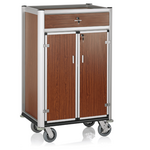 Was Germany Minibar Servicetrolley, 85 x 60 x 135 cm, helle Kanten,Holzoptik, Aluminium, MDF