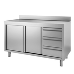 Vaiotec Topline Arbeitsschrank 700 / 2 Schiebetüren, 3 Schubladen & Aufkantung B:1600